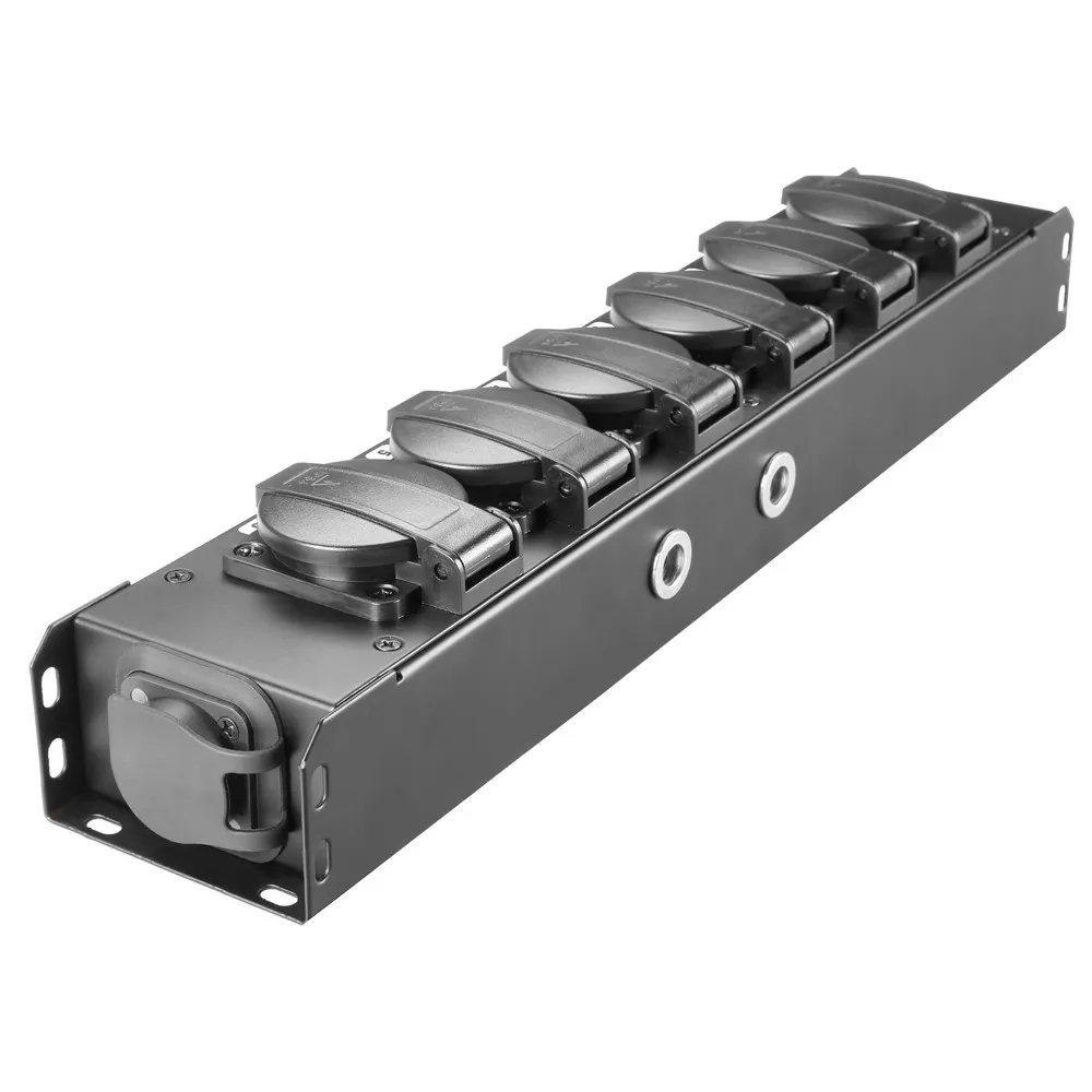 Adam Hall Cables PRO PORT 6 T - Stromverteiler 6 x Schukobuchsen IP54 | IP65 In & IP65 Out