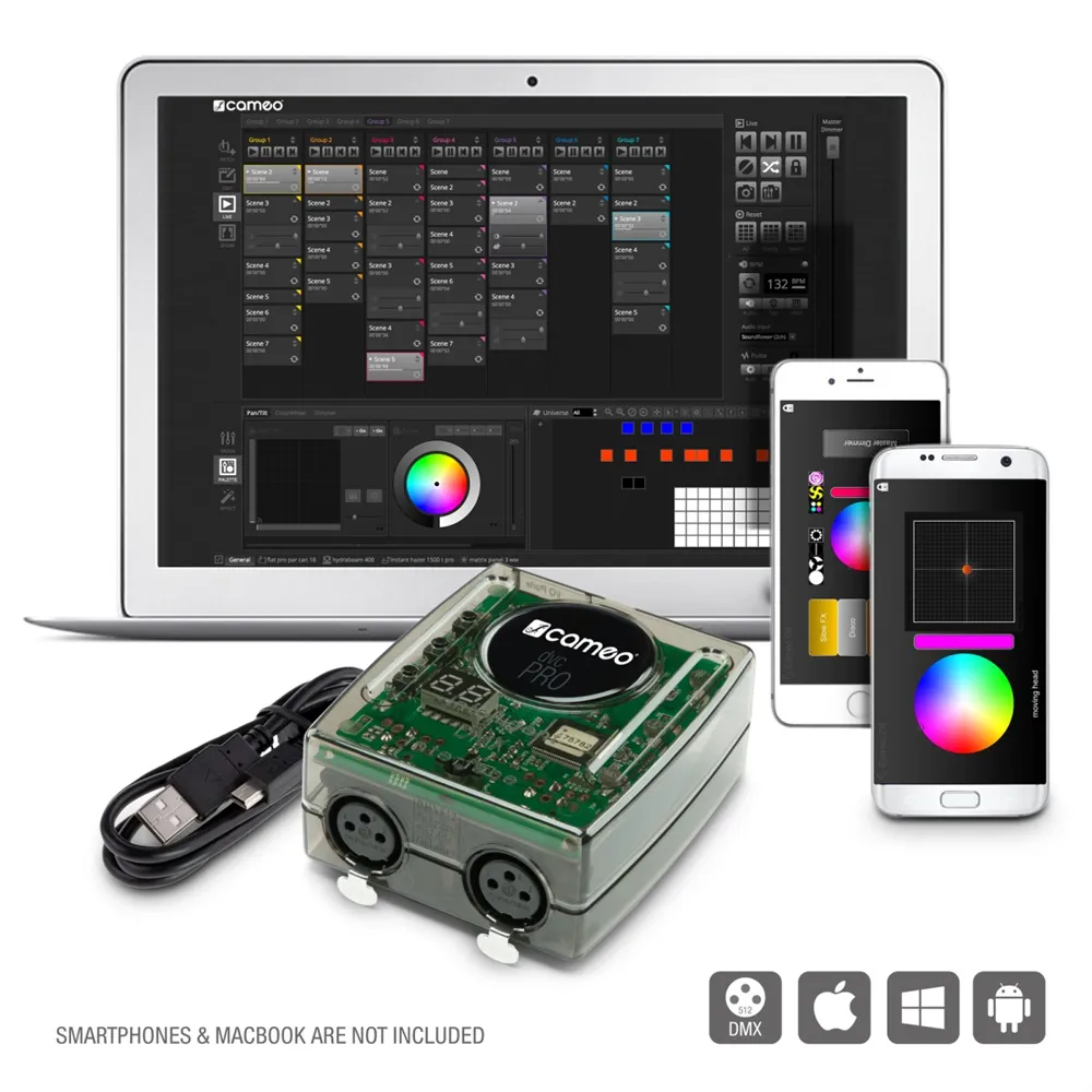 Cameo DVC PRO - 1024-Kanal USB zu DMX-Interface mit WiFi-Access und Steuerungssoftware
