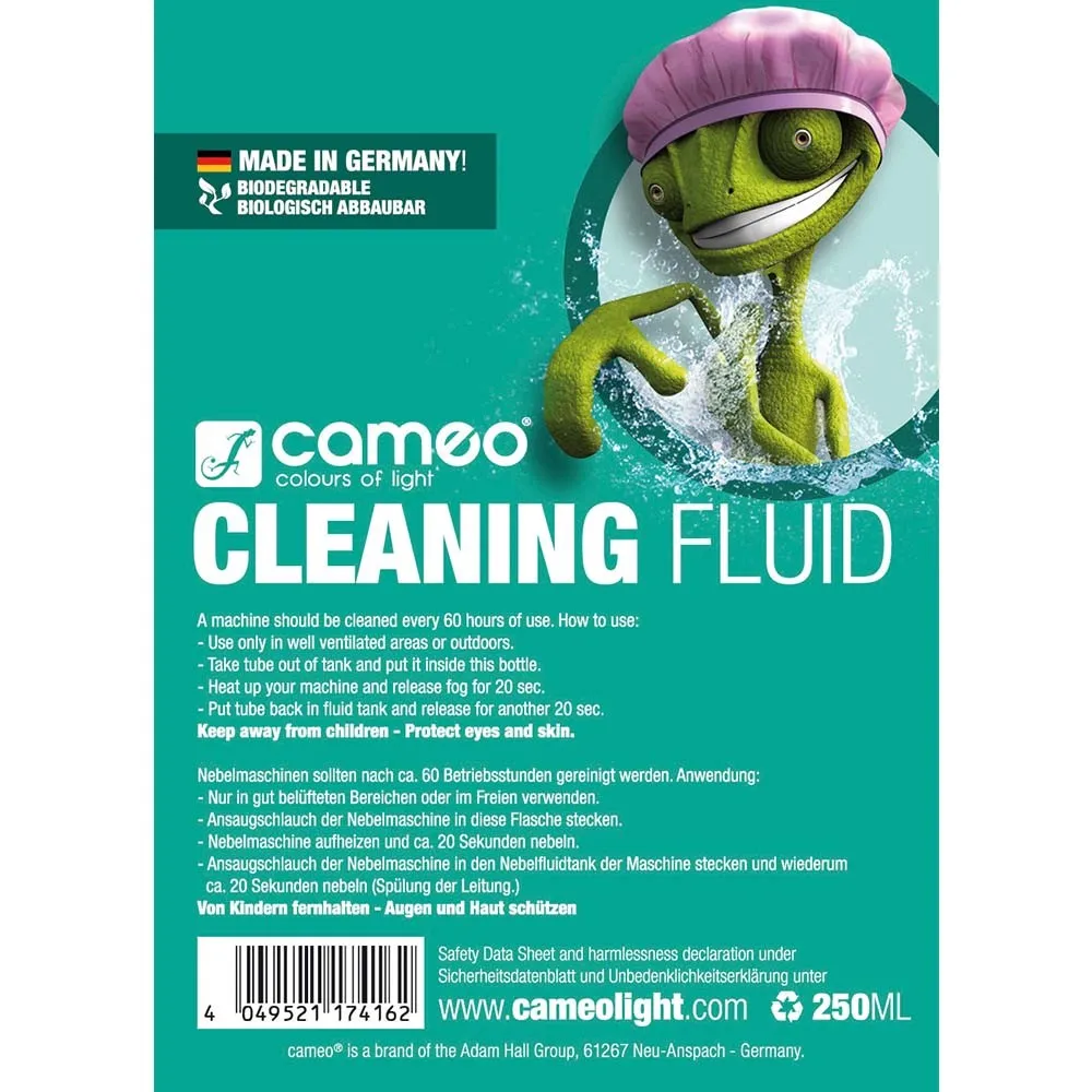 Cameo CLEANING FLUID 0,25 L - Spezialfluid zur Reinigung von Nebelmaschinen 250 ml