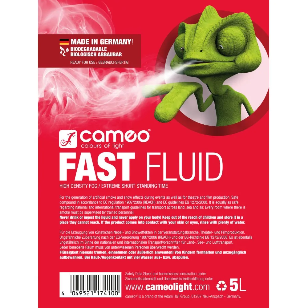 Cameo FAST FLUID 5 L - Nebelfluid mit sehr hoher Dichte und sehr kurzer Standzeit 5 L