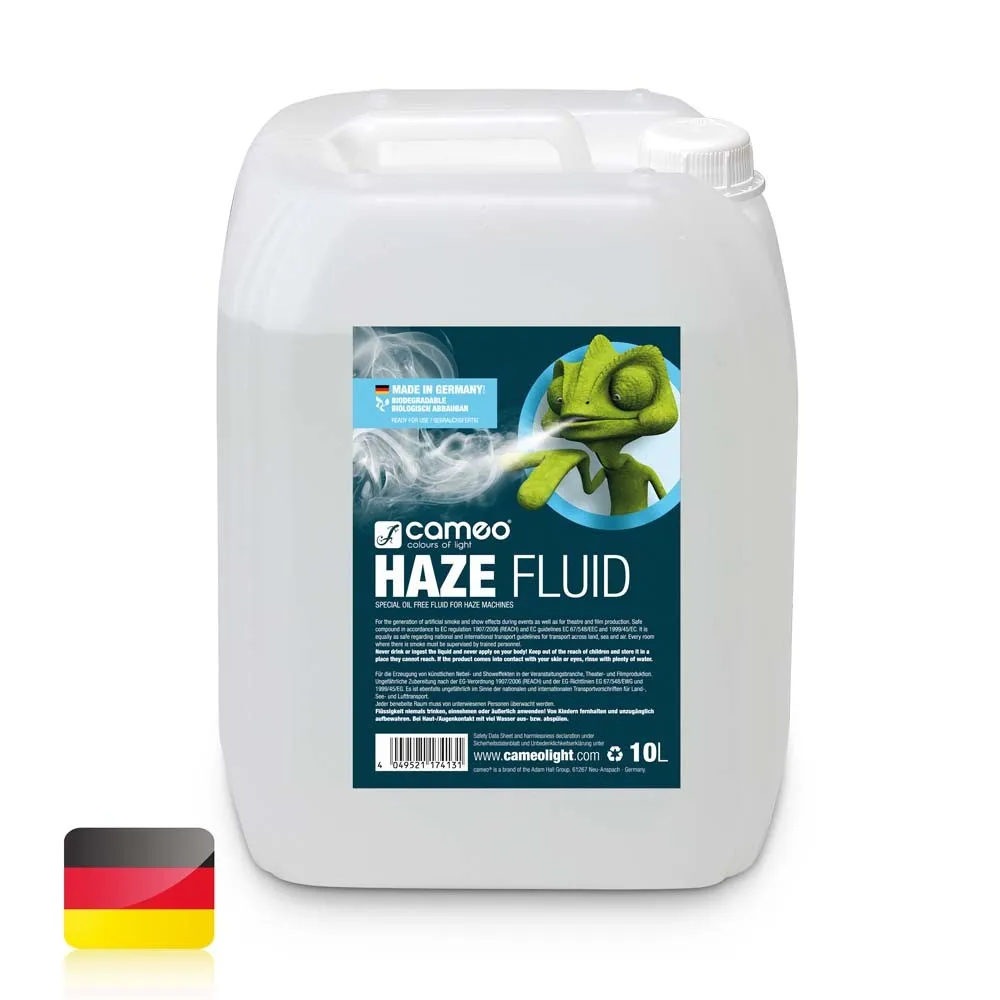 Cameo HAZE FLUID 10 L - Hazefluid für feine Nebeldichte und lange Standzeit, ölfrei 10 L