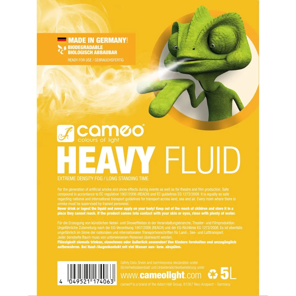 Cameo HEAVY FLUID 5 L - Nebelfluid mit sehr hoher Dichte und sehr langer Standzeit 5 L