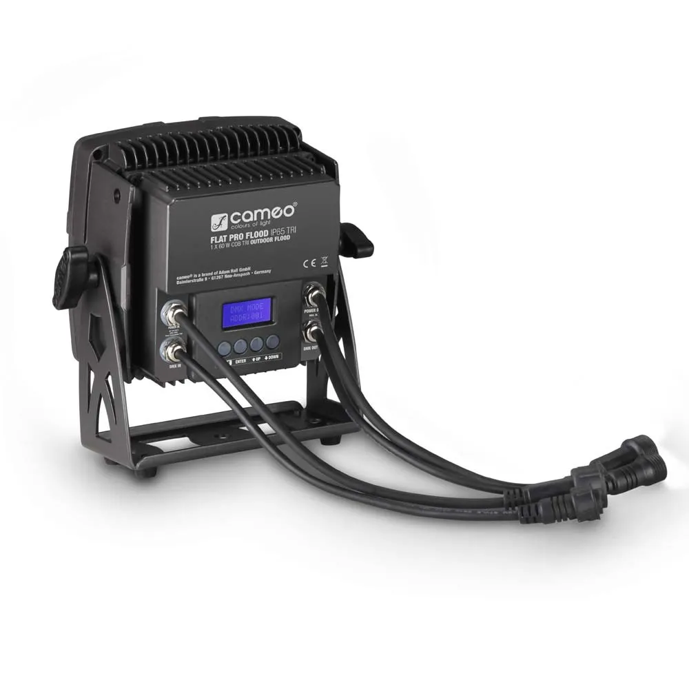 Cameo FLAT PRO FLOOD IP65 TRI - Outdoor Fluter mit 60W Tri-Color COB-LED in Schwarzem Gehäuse