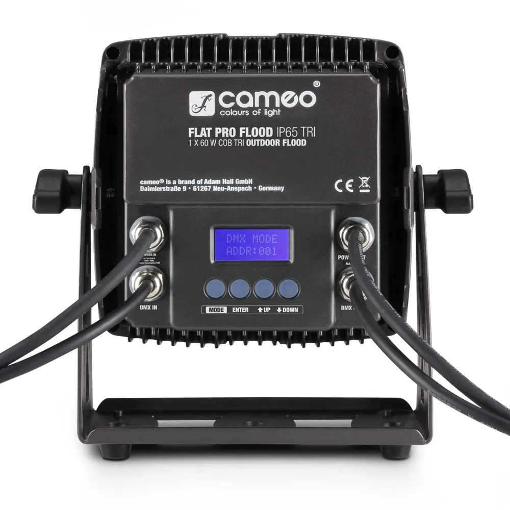 Cameo FLAT PRO FLOOD IP65 TRI - Outdoor Fluter mit 60W Tri-Color COB-LED in Schwarzem Gehäuse