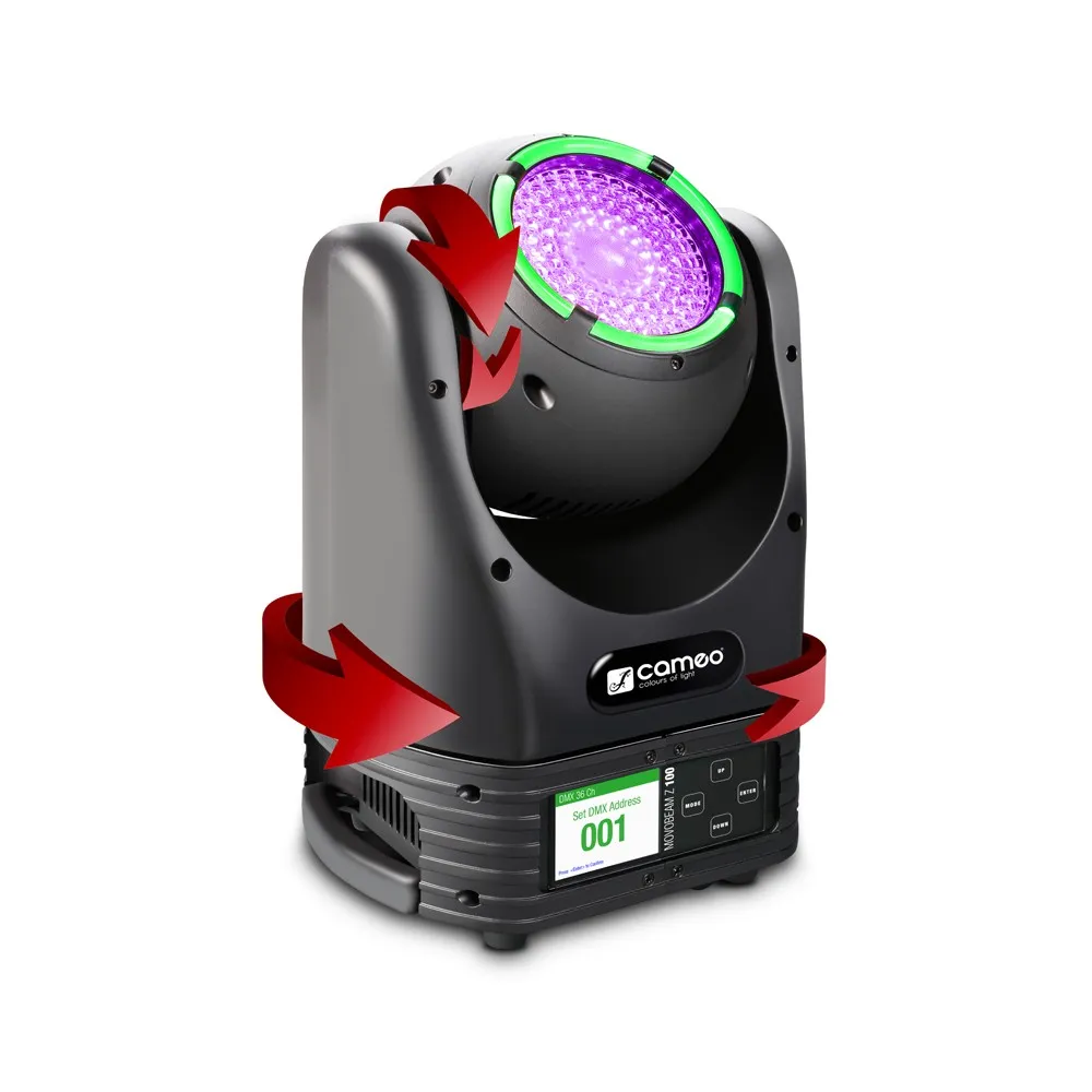 Cameo MOVO BEAM Z100 - Beam Moving Head mit LED-Ring, Endlos-Drehung und Zoom