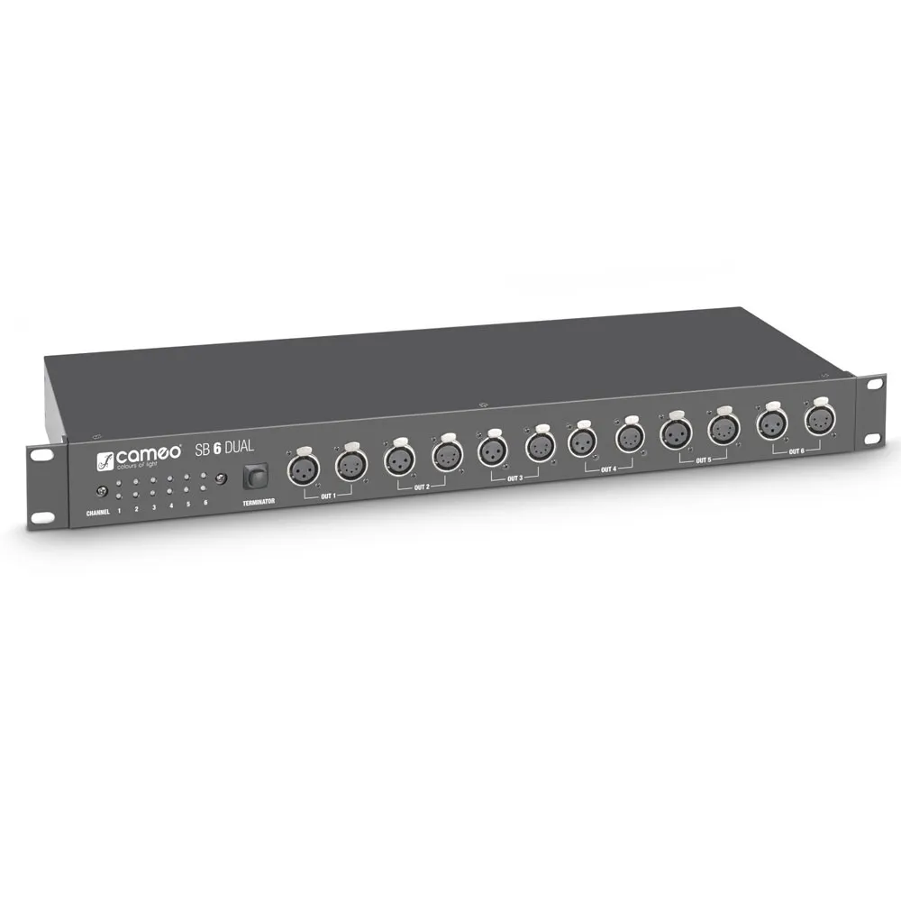 Cameo SB 6 DUAL - 6-Kanal DMX Splitter / Booster (3-Pol und 5-Pol)