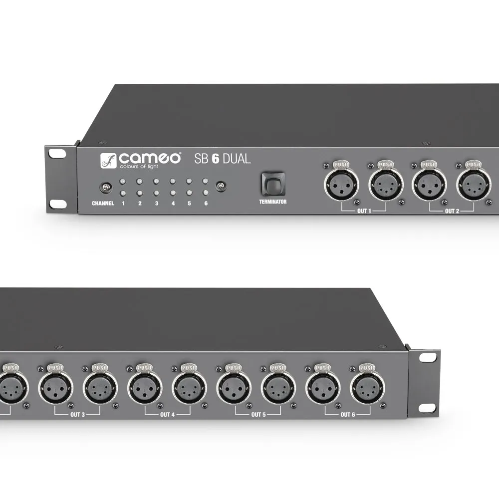 Cameo SB 6 DUAL - 6-Kanal DMX Splitter / Booster (3-Pol und 5-Pol)