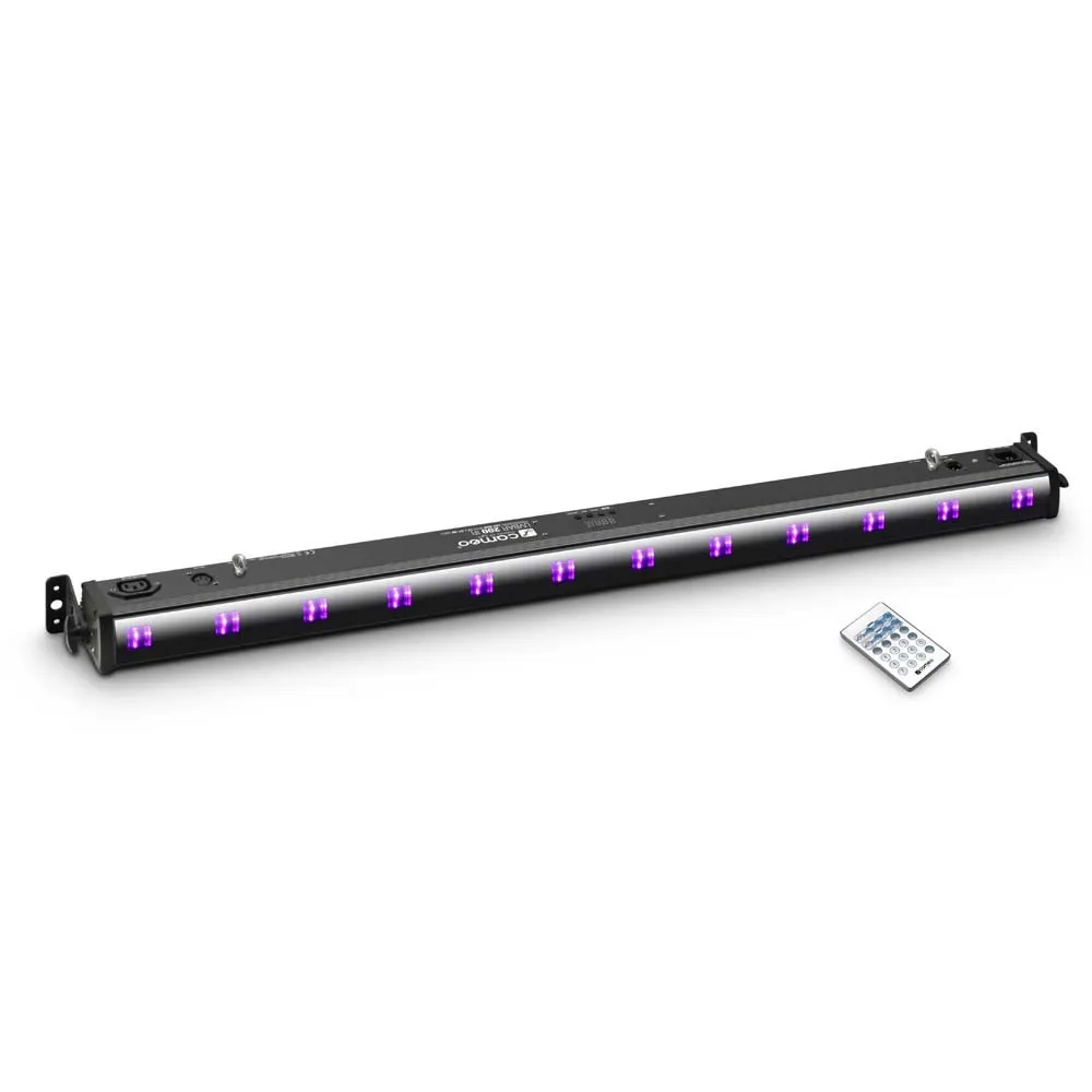 Cameo UV BAR 200 IR - 12 x 3 W UV LED Bar in Schwarzem Gehäuse mit IR-Fernbedienung