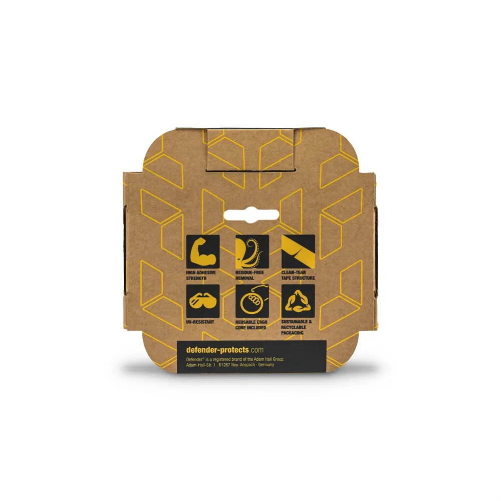 Defender EXA-TAPE B 50 ERGO-CORE - Premium Gewebeklebeband mit ERGO-Core, Schwarz, glänzend, 50 mm x 50 m
