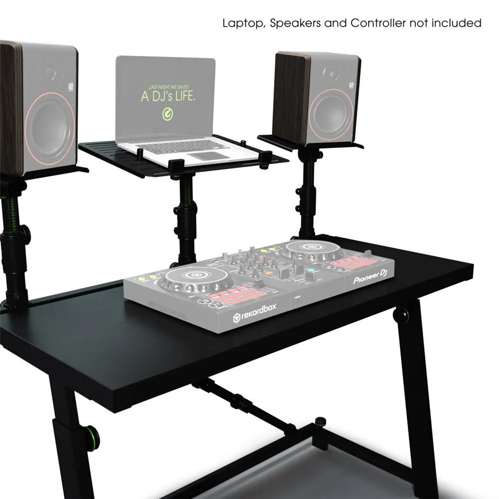 Gravity FDJT 01 - DJ-Tisch mit Flexibler Lautsprecher und Laptop Ablage