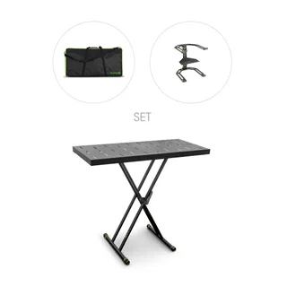Gravity KSX 2 RD SET 2 - Keyboardstativ X-Form doppelt und Auflagetisch Set 2