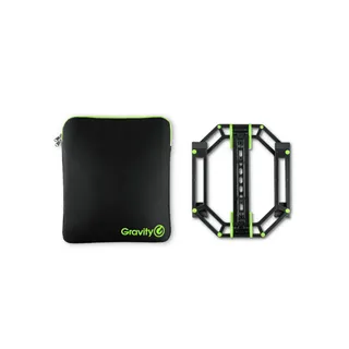 Gravity LTS 01 B SET 1 - Verstellbarer Ständer für Laptops und Controller inkl. Neopren-Schutztasche