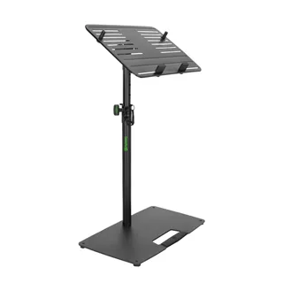 Gravity LTS T 02 B - Universal Laptop-Ständer mit verstellbaren Haltepins und Stahlfuß, Schwarz