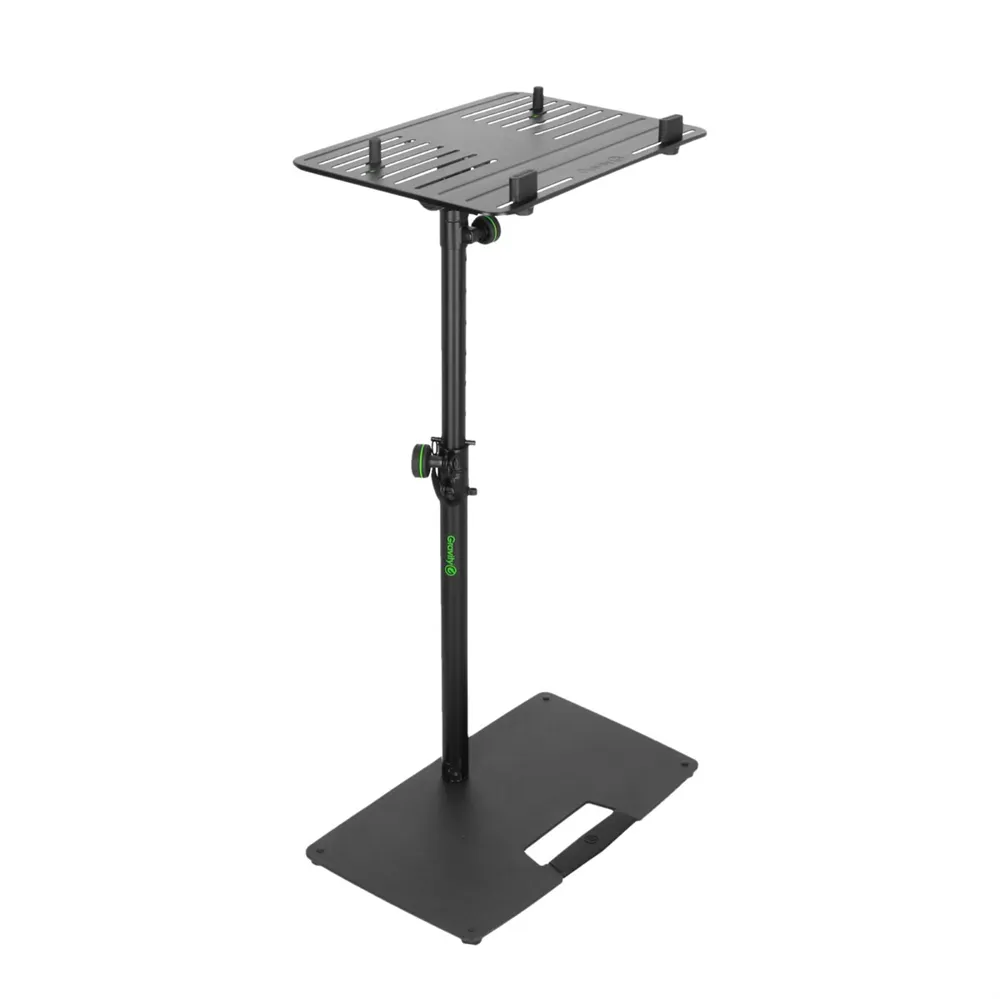 Gravity LTS T 02 B - Universal Laptop-Ständer mit verstellbaren Haltepins und Stahlfuß, Schwarz