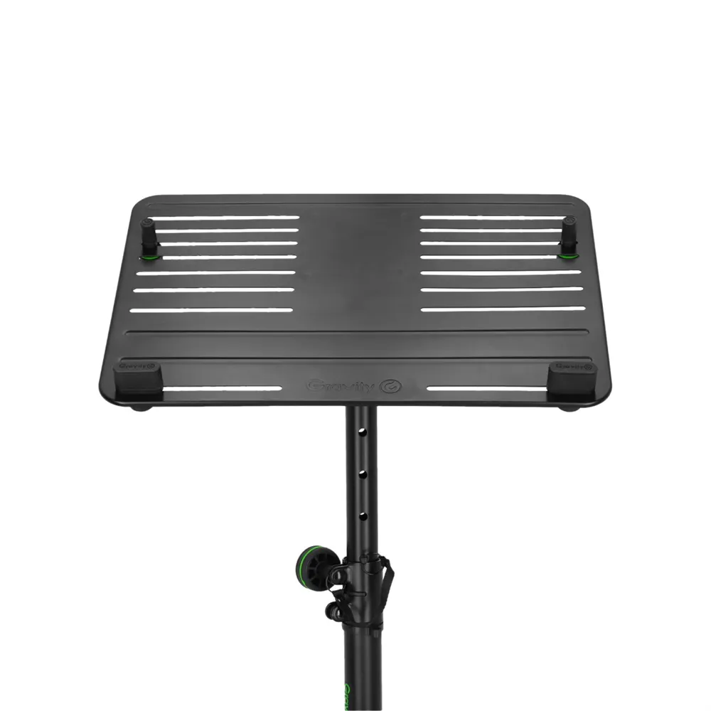 Gravity LTS T 02 B - Universal Laptop-Ständer mit verstellbaren Haltepins und Stahlfuß, Schwarz