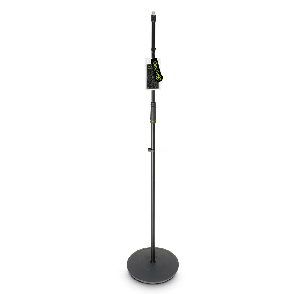 Gravity MS 23 - Mikrofonständer Gerade mit Tellerfuß, Schwarz