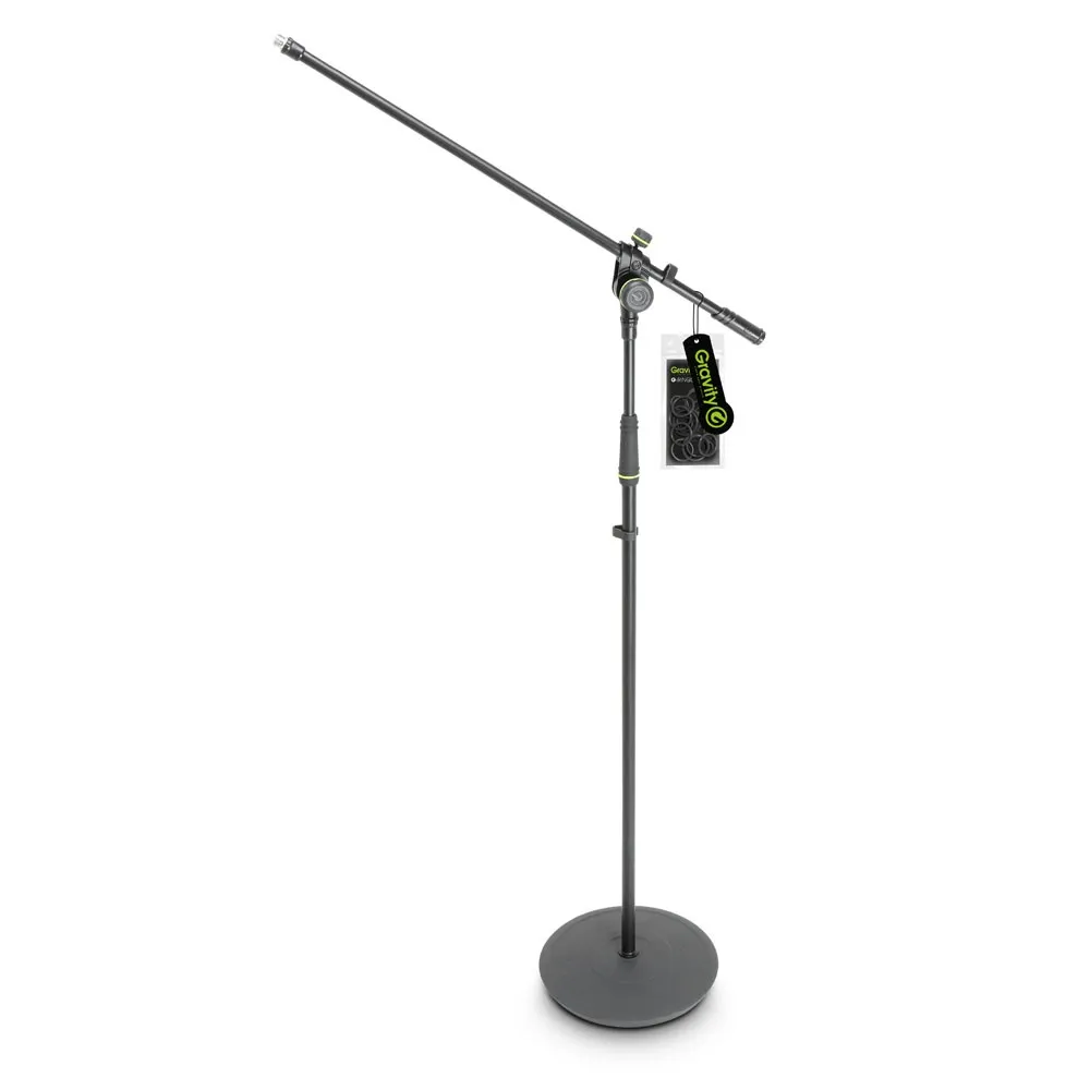 Gravity MS 2321 B - Mikrofonständer mit Tellerfuß und 2-Punkt Galgen
