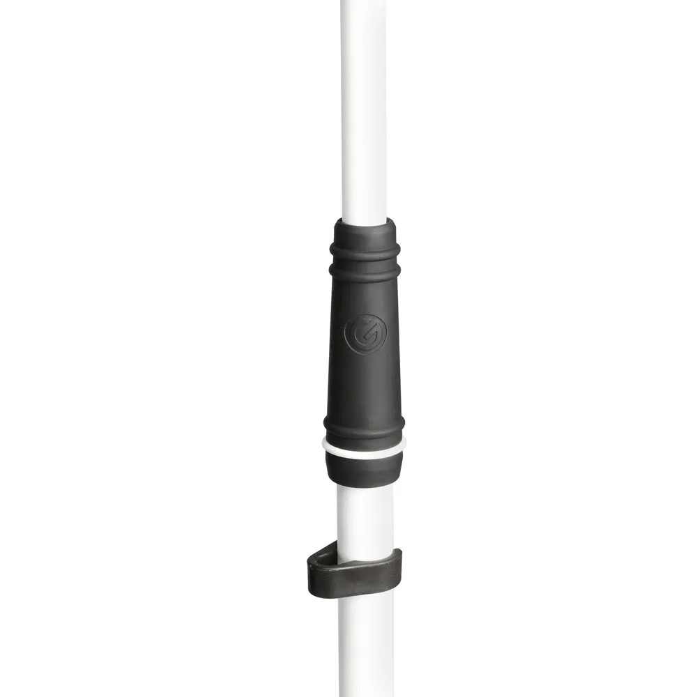 Gravity MS 4322 W - Mikrofonständer mit Dreibein-Klappfuß und 2-Punkt Ausziehgalgen, Weiß
