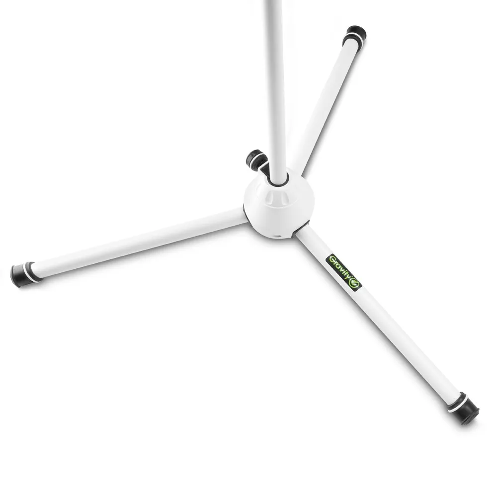 Gravity MS 4322 W - Mikrofonständer mit Dreibein-Klappfuß und 2-Punkt Ausziehgalgen, Weiß