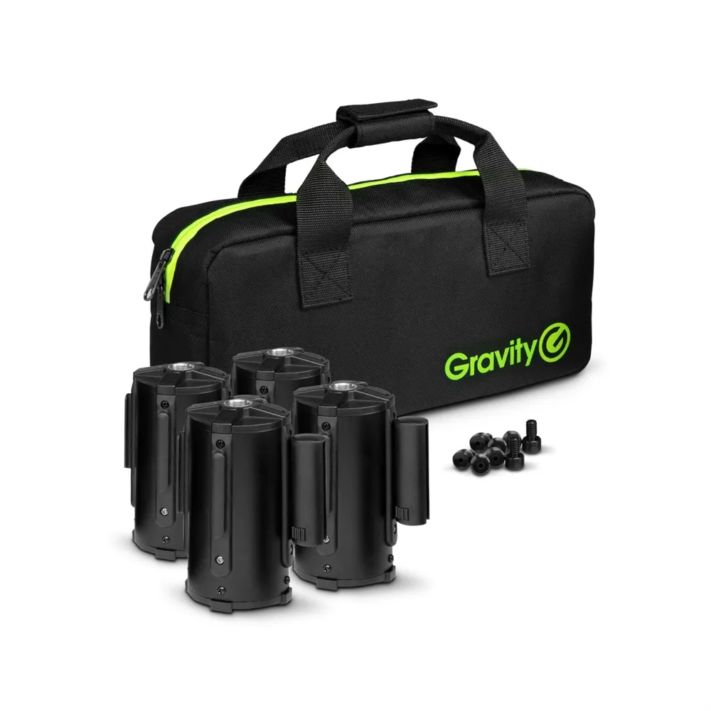 Gravity SA BELT 1 B SET 1 - 4 Absperrgurt-Kassetten für Ständermontage inkl. Tasche