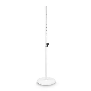 Gravity SSP WB SET 1 W - Lautsprecherstativ mit Tellerfuß und Gewichtsscheibe aus Eisenguss, Weiß