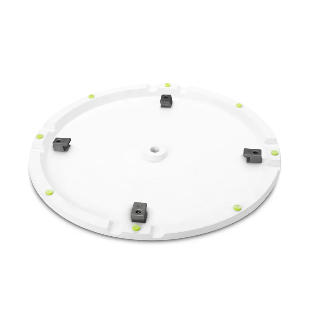 Gravity SSP WB SET 1 W - Lautsprecherstativ mit Tellerfuß und Gewichtsscheibe aus Eisenguss, Weiß