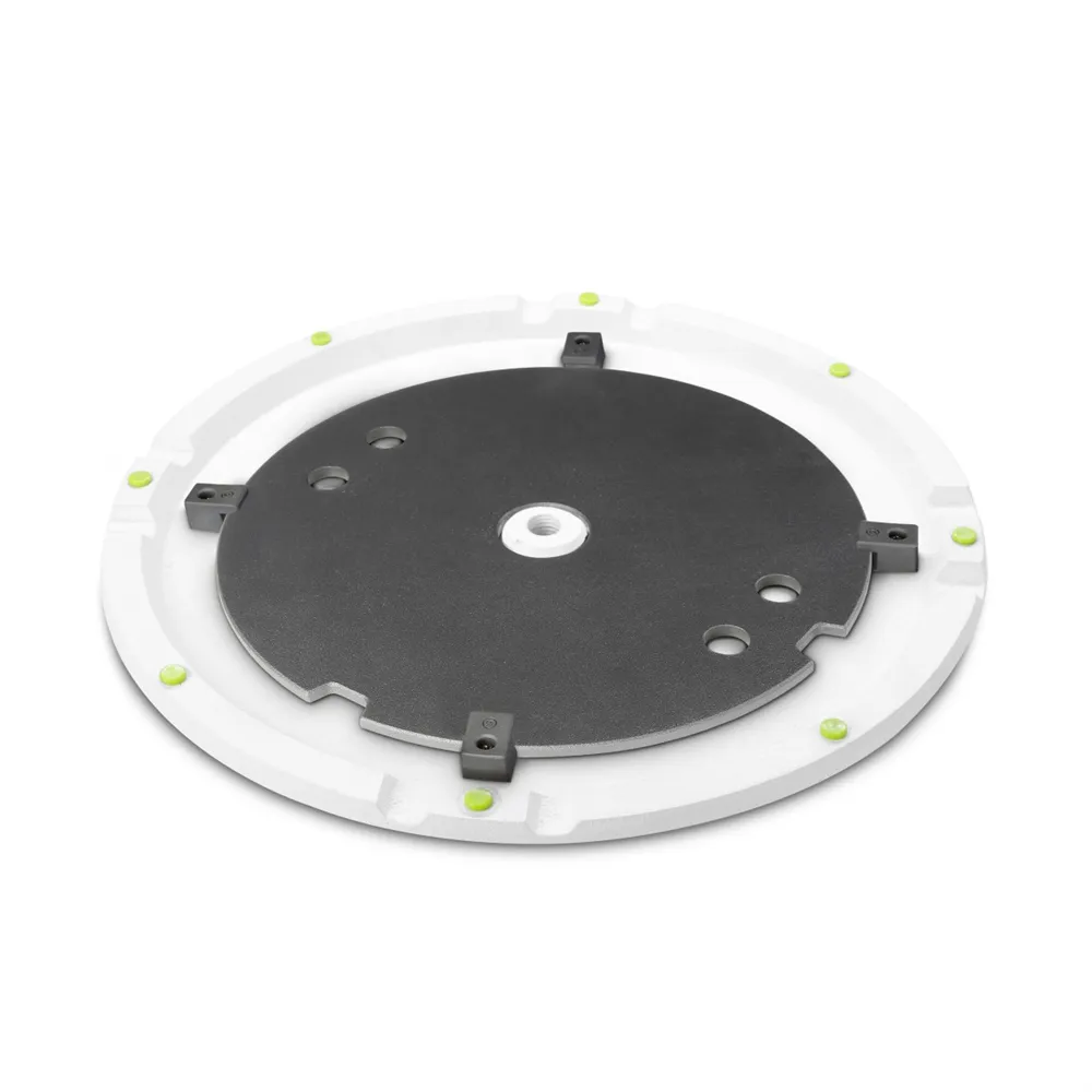 Gravity SSP WB SET 1 W - Lautsprecherstativ mit Tellerfuß und Gewichtsscheibe aus Eisenguss, Weiß