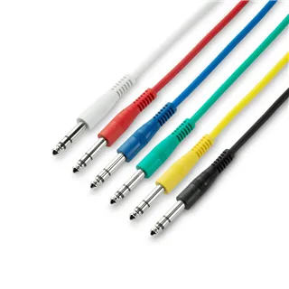 Adam Hall Cables 3 STAR BVV 0120 SET - Patchkabel | Set aus 6 Adam Hall® Klinke TRS | 1,2 m