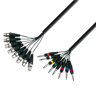 Adam Hall Cables 3 STAR LOOM 8 FV 0300 - Studio Loom Kabel | Adam Hall® 8 XLR Female x 8 Klinke TRS | 3 m