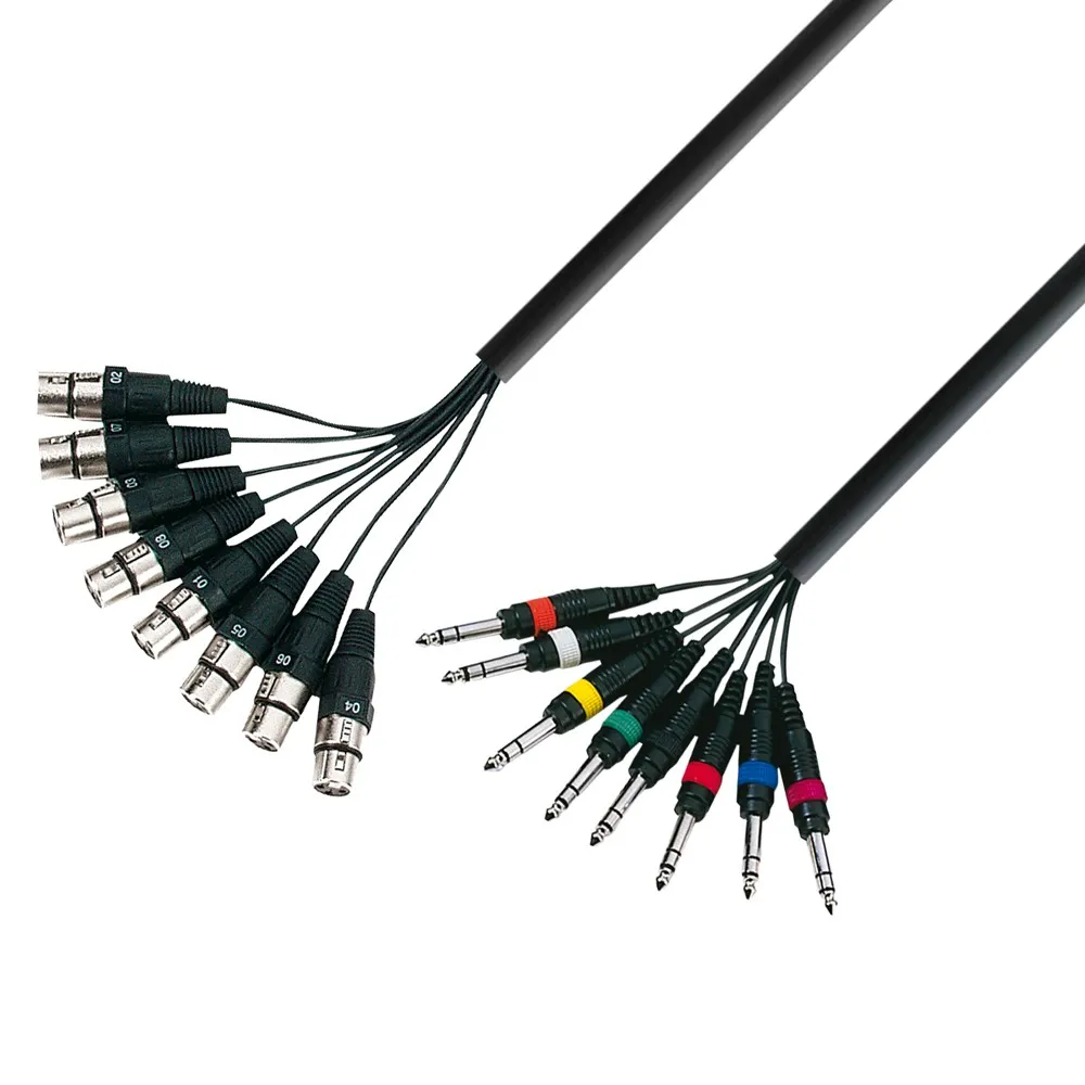 Adam Hall Cables 3 STAR LOOM 8 FV 0500 - Studio Loom Kabel | Adam Hall® 8 XLR Female x 8 Klinke TRS | 5 m