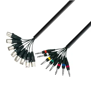 Adam Hall Cables 3 STAR LOOM 8 MV 0300 - Studio Loom Kabel | Adam Hall® 8 XLR Male x 8 Klinke TRS | 3 m