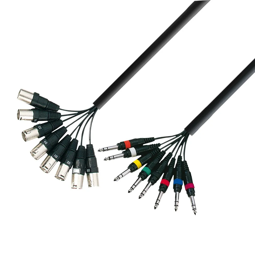 Adam Hall Cables 3 STAR LOOM 8 MV 0500 - Studio Loom Kabel | Adam Hall® 8 XLR Male x 8 Klinke TRS | 5 m