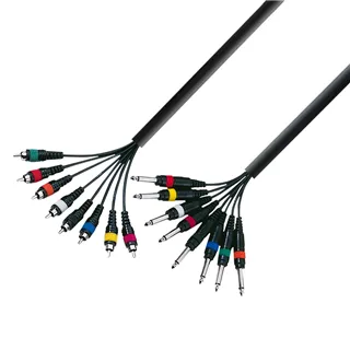 Adam Hall Cables 3 STAR LOOM 8 PC 0300 - Studio Loom Kabel | Adam Hall® 8 Klinke TS x 8 Cinch | 3 m