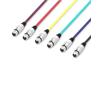 Adam Hall Cables 3 STAR MMF 0100 SET - Mikrofonkabel | Set aus 6 Adam Hall® XLR | 1 m