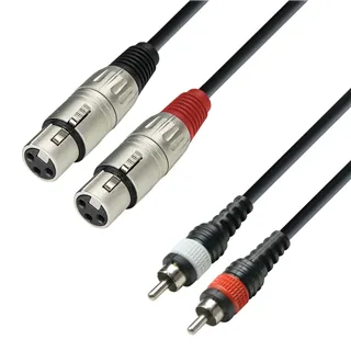 Adam Hall Cables 3 STAR TFC 0600 - Twin Kabel | Adam Hall® 2 XLR Female x 2 Cinch | 6 m