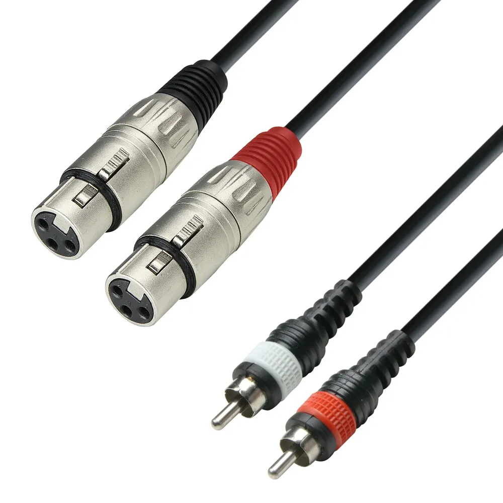 Adam Hall Cables 3 STAR TFC 0600 - Twin Kabel | Adam Hall® 2 XLR Female x 2 Cinch | 6 m