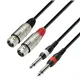 Adam Hall Cables 3 STAR TFP 0600 - Twin Kabel | Adam Hall® 2 XLR Female x 2 Klinke TS | 6 m