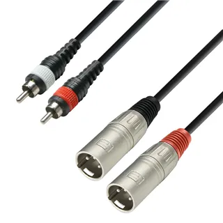 Adam Hall Cables 3 STAR TMC 0600 - Twin Kabel | Adam Hall® 2 XLR Male x 2 Cinch | 6 m
