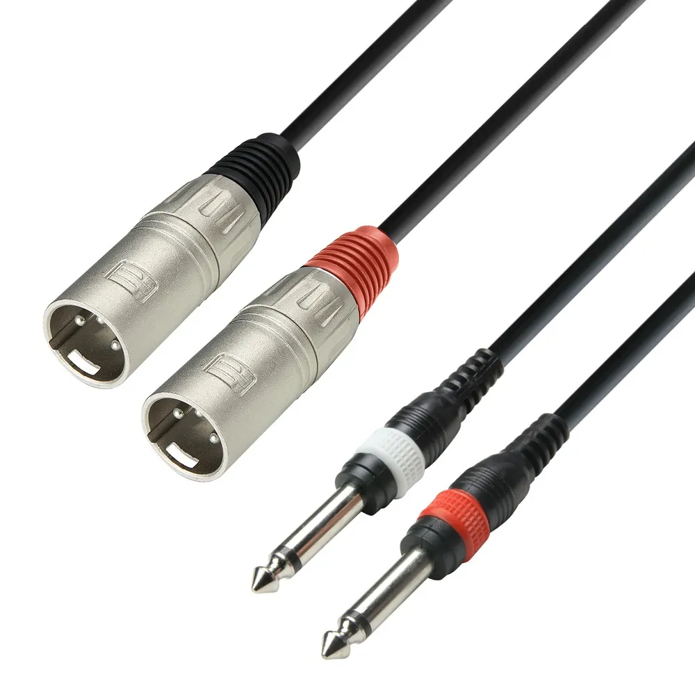 Adam Hall Cables 3 STAR TMP 0600 - Twin Kabel | Adam Hall® 2 XLR Male x 2 Klinke TS | 6 m