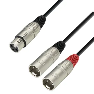 Adam Hall Cables 3 STAR YFMM 0600 - Y-Kabel | Adam Hall® 2 XLR Male x XLR Female | 6 m