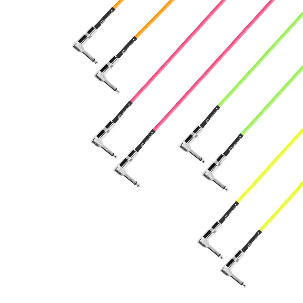 Adam Hall Cables 4 STAR IRR 0030 NEO SET - Pedalboard Patchkabel | 4er Set Adam Hall® Winkelklinke TS | 0,3 m