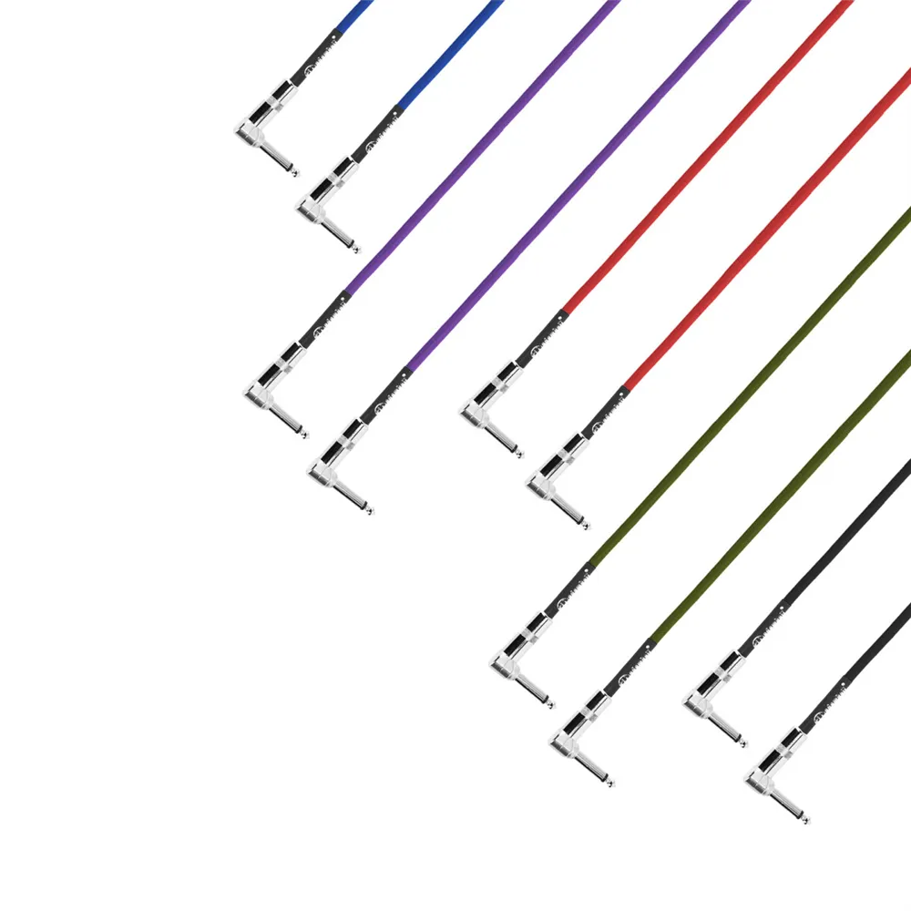 Adam Hall Cables 4 STAR IRR 0030 SET - Pedalboard Patchkabel | 5er Set Adam Hall® Winkelklinke TS | 0,3 m