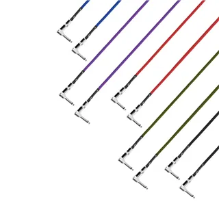 Adam Hall Cables 4 STAR IRR 0060 SET - Pedalboard Patchkabel | 5er Set Adam Hall® Winkelklinke TS | 0,6 m
