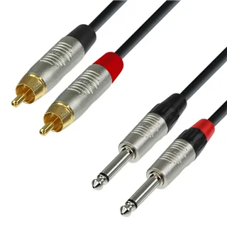 Adam Hall Cables 4 STAR TPC 0300 - Twin Kabel | Rean® 2 Klinke TS x 2 Cinch | 3 m