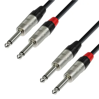 Adam Hall Cables 4 STAR TPP 0150 - Twin Kabel | Rean® 2 Klinke TS x 2 Klinke TS | 1,5 m