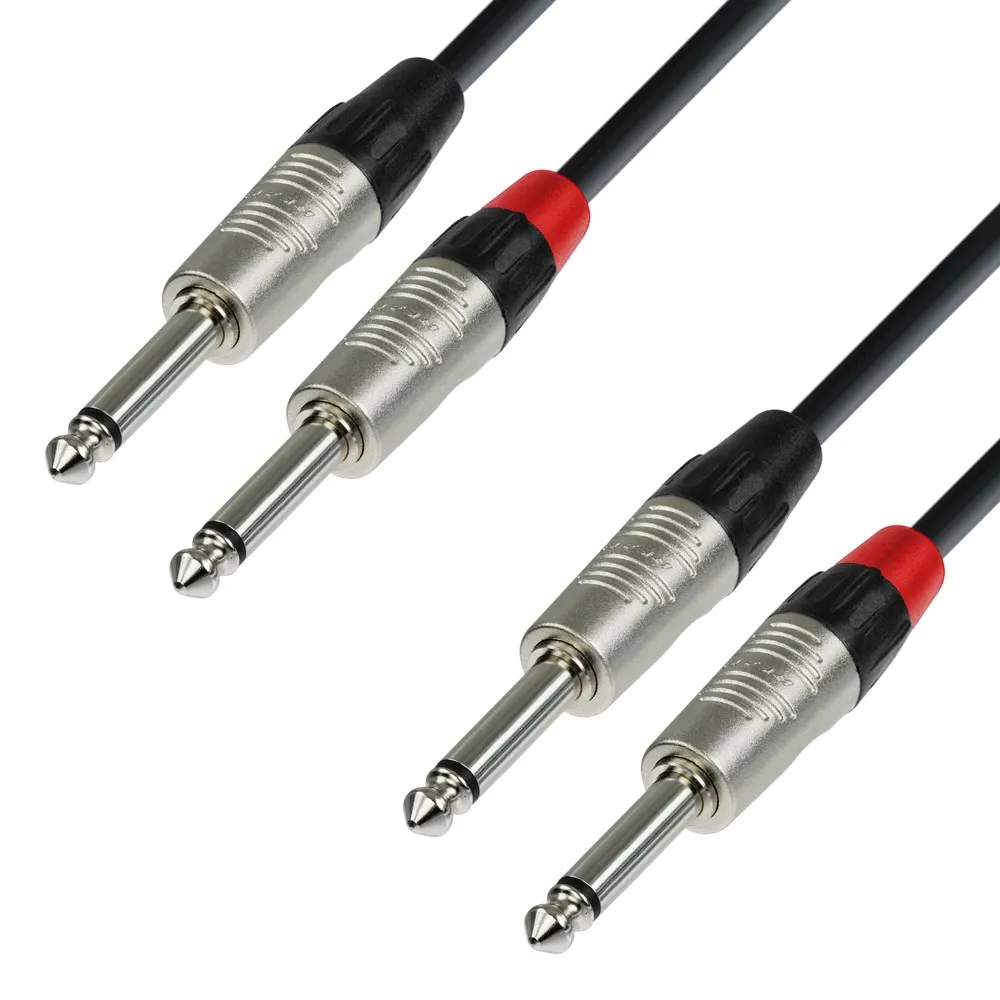 Adam Hall Cables 4 STAR TPP 0600 - Twin Kabel | Rean® 2 Klinke TS x 2 Klinke TS | 6 m
