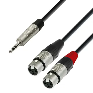 Adam Hall Cables 4 STAR YWFF 0300 - Y-Kabel | Rean® 2 XLR Female x Miniklinke TRS | 3 m