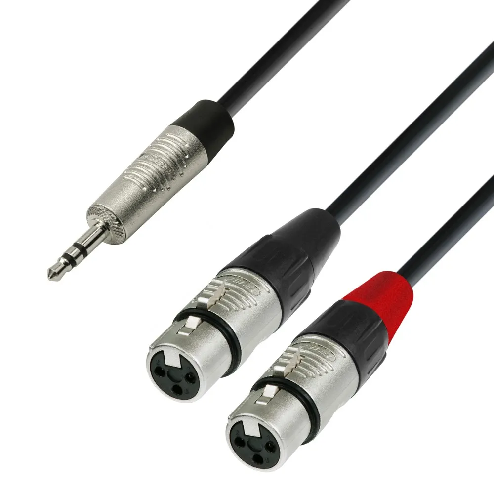 Adam Hall Cables 4 STAR YWFF 0300 - Y-Kabel | Rean® 2 XLR Female x Miniklinke TRS | 3 m