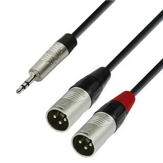 Adam Hall Cables 4 STAR YWMM 0300 - Y-Kabel | Rean® 2 XLR Male x Miniklinke TRS | 3 m
