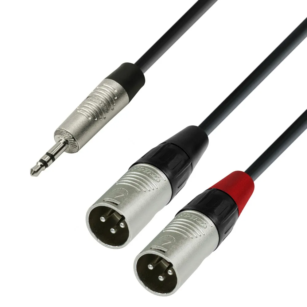 Adam Hall Cables 4 STAR YWMM 0300 - Y-Kabel | Rean® 2 XLR Male x Miniklinke TRS | 3 m